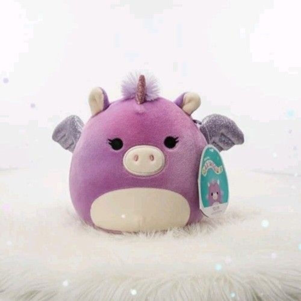 NWT Squishmallows 5" Willow the Pegasus Tie Dye Purple Pink Glitter Wings 2020
